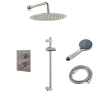 Saniclear Exclusive inbouw regendouche 20cm met wandarm, 3 standen handdouche en glijstang RVS - thumbnail