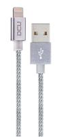 Dcu tecnologic Oplaadkabel Lightning-kabel goedgekeurd Apple inc. USB 2.0 compatibel met iPhone, iPad, iPod aluminium 1m zilver