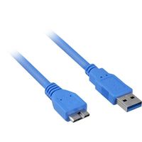 Sharkoon micro USB3.0 USB-kabel 2 m USB A Micro-USB B Blauw - thumbnail