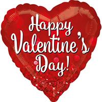 Amscan 3647201 folieballon Jumbo Happy Valentine's Day, 28 x 28 inch