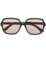 Gucci Eyewear lunettes de soleil oversize à plaque logo - Gris