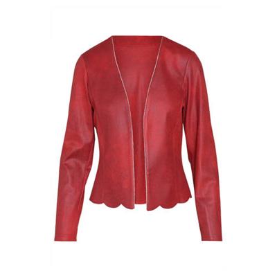 Cassis imitatieleren jasje donkerrood