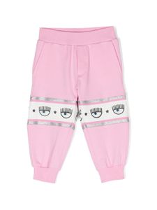 Chiara Ferragni Kids pantalon de jogging en coton à rayures - Rose