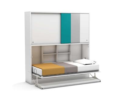 Eenpersoons opklapbed Academy met Bureau & kastruimte - Turquoise