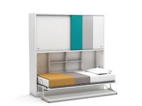 Eenpersoons opklapbed Academy met Bureau & kastruimte - Turquoise