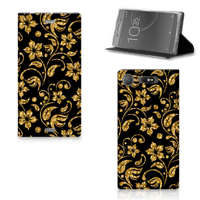 Sony Xperia XZ1 Smart Cover Gouden Bloemen