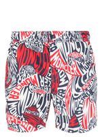 Moncler short de bain à logo imprimé - Rouge