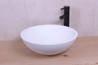 Waskom SaniClear New Stone | 41 cm | Solid Surface | Vrijstaand | Rond | Wit mat - thumbnail