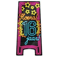 NEON Partybord hoera 16 jaar