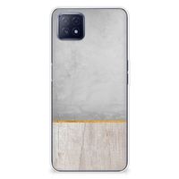 OPPO A53 5G | OPPO A73 5G Bumper Hoesje Wood Concrete - thumbnail