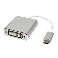 ROLINE 12.03.3205 video kabel adapter 0,1 m USB Type-C DVI-D Zilver, Wit - thumbnail