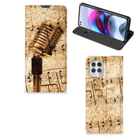 Motorola Moto G100 Stand Case Bladmuziek - thumbnail