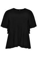 Yoek Blouse met wijde mouwen | Zwart | Maat S