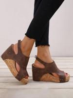 Plain Vacation Synthetic Leather Summer Slide Sandals - thumbnail