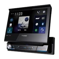 Pioneer AVH-Z7200DABAN, incl. DAB-antenne, 1-DIN-multimedia-speler, uitklapbaar 7-inch ClearType-touchscreen, smartphone-aansluiting, Apple Car Play, Android Auto, USB, Bluetooth, 13-bands EQ