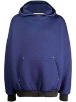 Fumito Ganryu hoodie en chambray mélangé - Violet - thumbnail