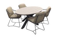 Taste Prego - antraciet / GI Edison 180 x 115 cm. tafel - ovale tuinset - thumbnail