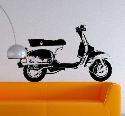 Vespa scooter muursticker