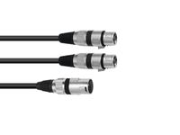 OMNITRONIC Adaptercable XLR(M)/2xXLR(F) 1.5m bk - thumbnail