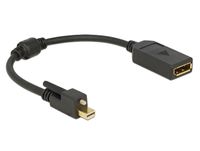 Delock 62638 Adapter mini DisplayPort 1.2 male met schroef > DisplayPort female 4K zwart - thumbnail