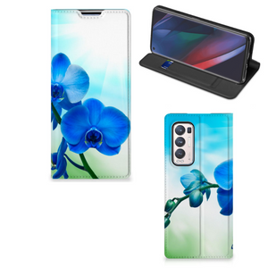 OPPO Find X3 Neo Smart Cover Orchidee Blauw - Cadeau voor je Moeder