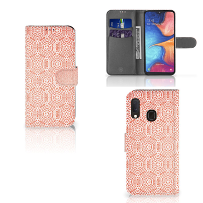 Samsung Galaxy A20e Telefoon Hoesje Pattern Orange Samsung Galaxy A20e Telefoon Hoesje Pattern Orange