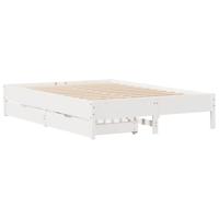 vidaXL Bedframe massief grenenhout wit 150x200 cm, bed, bed ombouw, twijfelaar bed, bedbodem, slaapkamermeubel, 2 persoonsbed, tweepersoonsbed