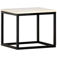 vidaXL Salontafel 40x40x35 cm echt steen met marmeren textuur wit