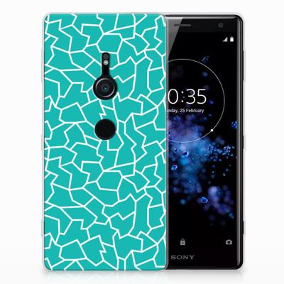 Sony Xperia XZ2 Hoesje maken Cracks Blue Sony Xperia XZ2 Hoesje maken Cracks Blue