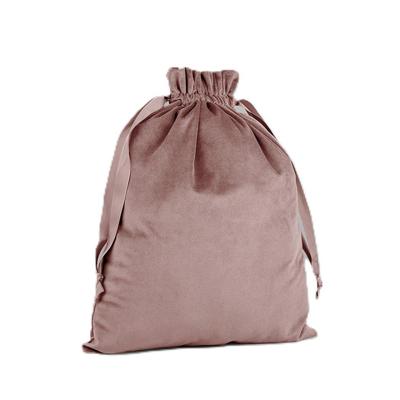 Cadeauzakje/opbergzakje met trekkoord - velvet - roze - 24 x 17 cm - luxe Cadeauzakje/opbergzakje met trekkoord - velvet - roze - 24 x 17 cm - luxe