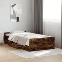 vidaXL Bedframe met lades bewerkt hout gerookt eikenkleurig 90x190 cm, bed, bed met opbergruimte, 1-persoons bedframe, 1-persoonsbed