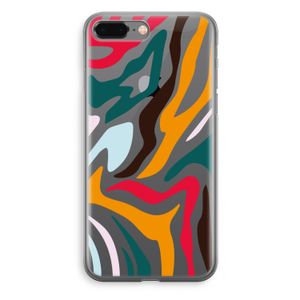 Colored Zebra: iPhone 8 Plus Transparant Hoesje