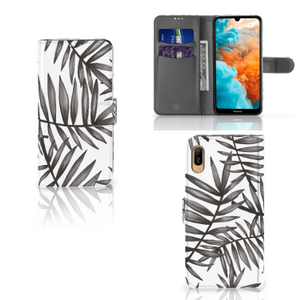 Huawei Y6 (2019) Hoesje Leaves Grey