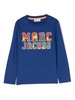 Marc Jacobs Kids t-shirt longues manches à logo imprimé - Bleu