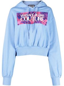 Versace Jeans Couture hoodie en coton à logo imprimé - Bleu