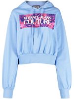 Versace Jeans Couture hoodie en coton à logo imprimé - Bleu - thumbnail