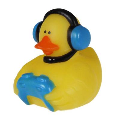 Rubber badeendje gamer - blauw - badkamer fun artikelen - size 5 cm - kunststof Rubber badeendje gamer - blauw - badkamer fun artikelen - size 5 cm - kunststof