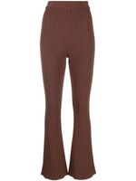 AERON pantalon évasé en maille nervurée - Marron