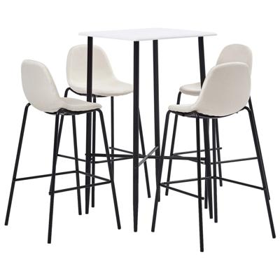vidaXL 5-delige Barset stof crème