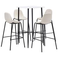 vidaXL 5-delige Barset stof crème