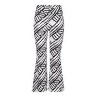 4PRESIDENT flared broek Karissa met grafische print wit/zwart