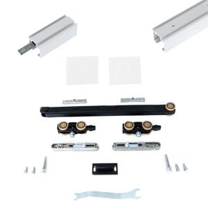 Xperta set 6m rail - Wit - Plafond opbouw - Dubbele deur - Deurdikte 50-55mm - Dubbele softclose - inbouw manual fix - Set Eindkappen