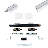 Xperta set 6m rail - Wit - Plafond opbouw - Dubbele deur - Dubbele softclose - inbouw manual fix - Set Eindkappen