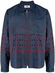 YMC veste en jean Bowie à poches multiples - Bleu