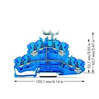 WAGO 2002-2439 Doorgangsklem 2-etages 5.20 mm Spanveer Toewijzing: N Blauw 50 stuk(s) - thumbnail