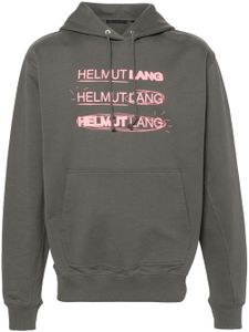 Helmut Lang hoodie en coton à slogan imprimé - Gris