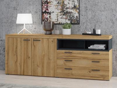Dressoir CARLOS 3 deuren 2 lades grandson eik/matera