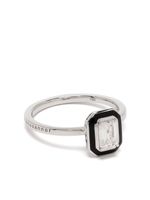 Selim Mouzannar bague Mina en or blanc 18ct sertie de diamants et d'émail - Argent