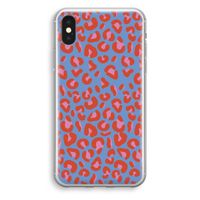 Leopard blue: iPhone X Transparant Hoesje - thumbnail