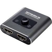 SpeaKa Professional SP-BDS-120 1 + 2 poorten HDMI-switch UHD 4K @ 60 Hz